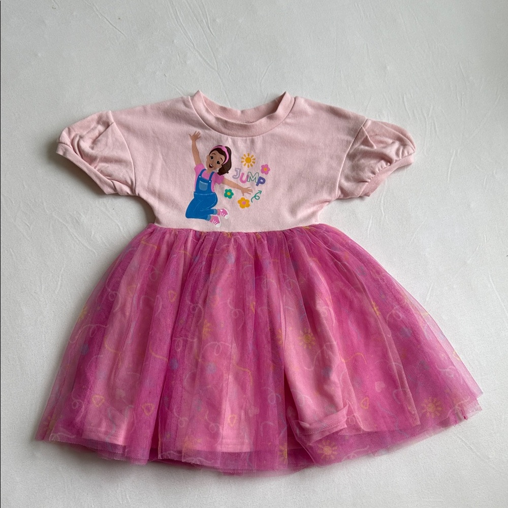 Ms. Rachel Pink Print Tutu Shirt Sleeve Dress Size 2